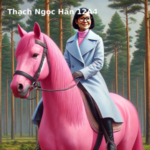 edited pink horse with text